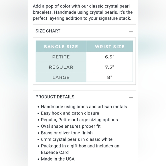 NWT Luca + Danni Crystal Pearl Bangle Bracelet in Classic white - Picture 5 of 5